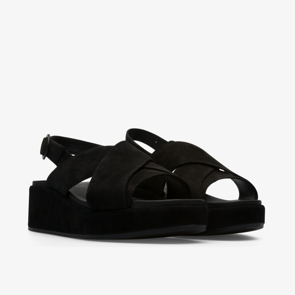 Camper Misia Black - Camper Women's Wedges ||4186-IKPQR||